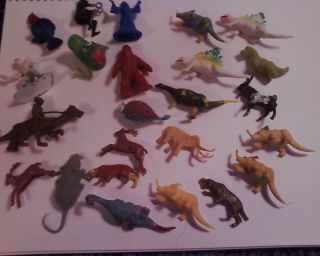   Small Plastic Figures Dinosaurs Animals Creatures Wizard People