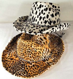 Animal Print Velvet Cowboy Hat Hats Party Supplies