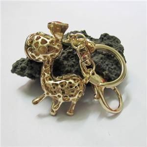Donkey Animal Key Holder Chain Ring Purse Charm Fob Clear Swarovski 