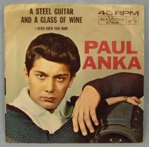 vintage lot of five paul anka 45 rpm records o