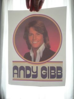 Vintage 1970s Andy Gibb Heat Transfer T Shirt Iron On