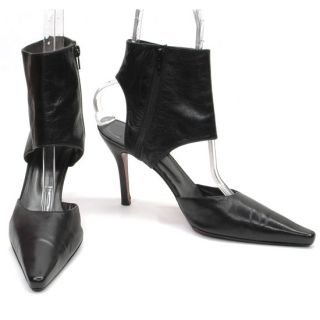   WEITZMAN Spain Black Leather Ankle Cuff Stiletto HEEL PUMPS SHOES 11 B