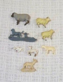 Lot of Small Vintage Plastic Farm Animals Cow Pig Chicken Sheep Duck 