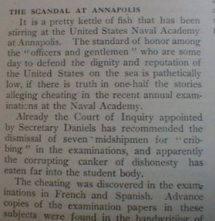 USNA Annapolis 1915 Naval Academy Cheating Scandal