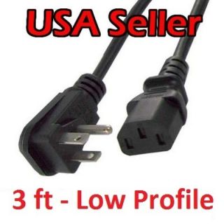   Plug Power Cord Saver 3ft Low Profile AC Cable 90 Degree Angle