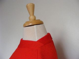 Vtg 60s Anne Fogarty Red Wool Sweater Dress Christmas Holiday Party 