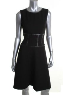 Anne Klein Time to Shine Black Sleeveless Crew Neck Lined Wear to Work 