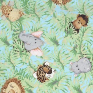 Jungle Babies Assorted Animals Cotton Quilt Fabric