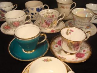 Vintage Mixed Lot 4 Teacups Saucers 10 Sets Teacup England Beautiful 
