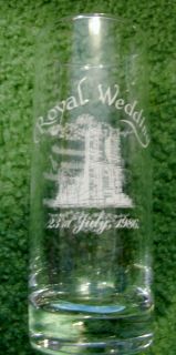 glass souvenir Royal Wedding 1986 Prince Andrew Sarah Ferguson