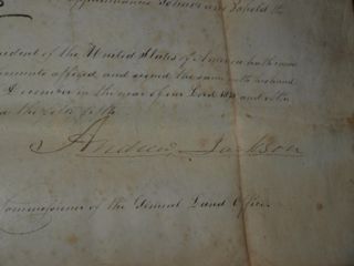 1830 Andrew Jackson Signed X2 Huge Ohio Land Grant RARE