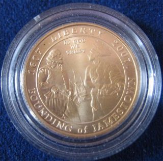 2007 w $5 Gold Jamestown 400th Anniversary Coin UNC