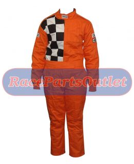 Finish Line Orange Race Fire Suit Double Layer Size Large