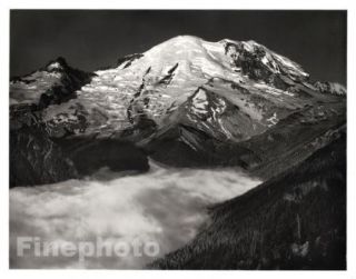 1949 Vintage Mount Rainier Photo Engraving Ansel Adams
