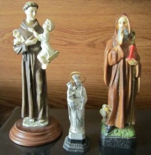 Vintage religious statues St Anthony St Anne