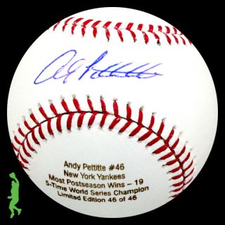 Andy Pettitte Signed Auto 5X World Series Champion Baseball Ball 