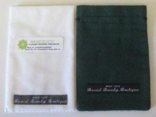 Silver Polishing Cloth Anti Tarnish Pouch Jewelry Kit Small Green 4 x 