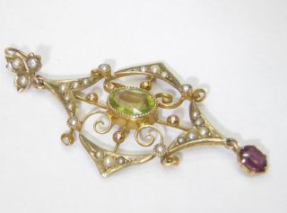 Superb Antique Art Nouveau 9 Carat Gold Suffragette Pendant No Reserve 