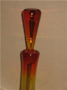 Vintage Art Glass Decanter Blenko Mid Century Space Age Amberina from 