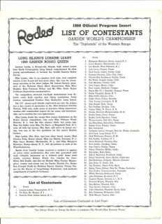 1959 Madison Square Garden Rodeo Program