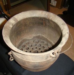 Antique Cast Iron Kettle Witches Cauldron Pot H D 8 Footed