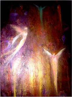   ART modern canvas fine original giclee print abstract angels PAINTING