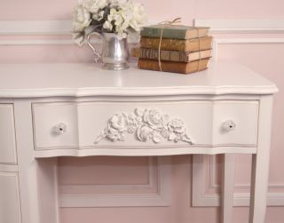   Chic Writing Desk in White 4 Drawers French Vintage Style