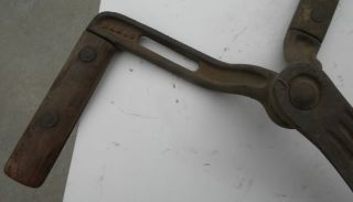 antique saw knife farm implement tool may be an ice saw marked hkwg4 