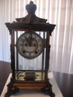 Antique Vintage New Haven USA Key Wind Mantel Clock
