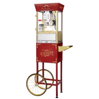   Northern Popcorn Red Antique Style Popcorn Popper Machine Cart 8 Ounce