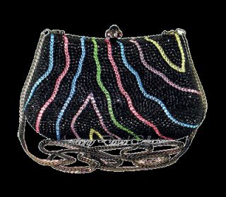 Evening Bag Handbag Purse w Swarovski Crystals AD67
