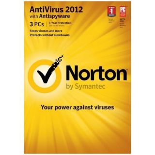   NORTON SYMANTEC ANTIVIRUS 2012 2013 with ANTISPYWARE 3 USER PCs 1 YEAR