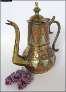 19c Antique Massive Bronze Teapot Islamic Arabian Style