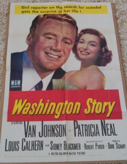 WASHINGTON STORY MOVIE POSTER 1 SHEET 1952 ORIGINAL FOLDED 27x41