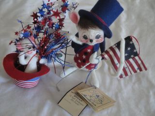Authentic Anna Lee Dolls 7 Star Spangled Mouse and 3 Fourth of July 