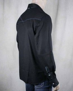   Laundry Scott Weiland Mens Applegarth Black Dress Shirt EWW106