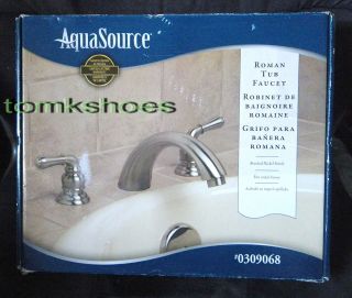 AquaSource Roman Tub Faucet 0309068 Brushed Nickel 2 Handle Bathtub 