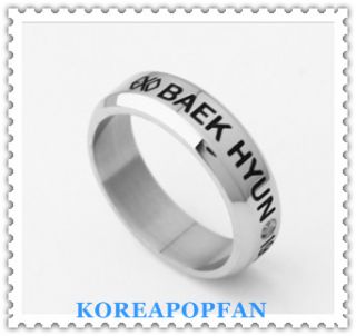 Exo K Baek Hyun Exo from Planet Stainless Steel Ring New  