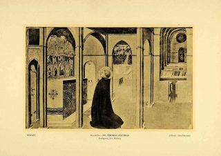 1931 Collotype Sassetta Saint Thomas Aquinas Religion Quattrocento 