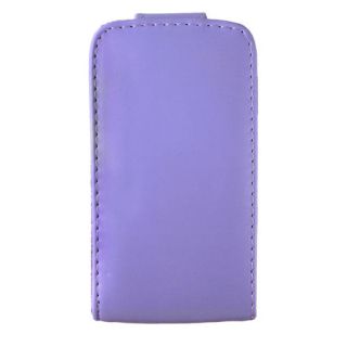 Purple Leather Hard Case Cover for A pple I Phone 4G ARA