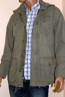   Eagle Mens AE Hooded Military Anorak Jacket Hoodie Coat Olive