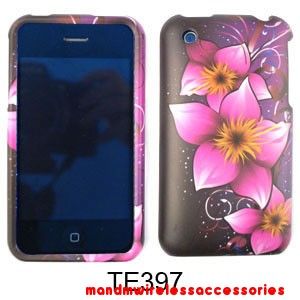 CELL PHONE CASE COVER FOR APPLE IPHONE 3G 3GS THREE PINK FLOWERS
