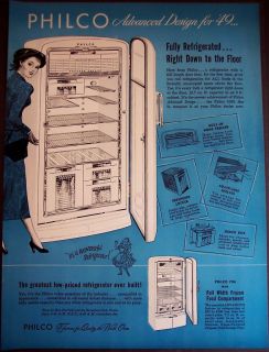 1949 Philco Refrigerator 1095 Vintage Appliance Ad