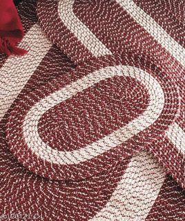   Braided Accent Runner Area Rug Burgundy Blue or Taupe