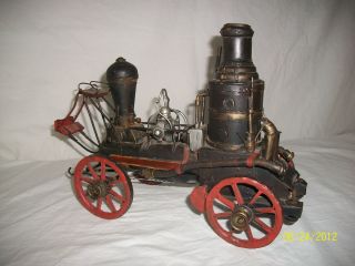 Antique Tin Horse Drawn Steam Engine Decorative