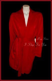 Arlotta 100 Cashmere Bath Robe Red Red $445 Sweater Knit s M L Saks 