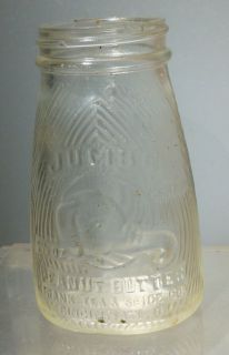 Scarce Odd Shape Oval Tapered Jumbo Peanut Butter Jar 1920s 1930s 