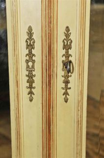description double door mirrored french armoire with original paint 
