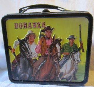 Bonanza lunchbox vintage 1960s metal lunch box Old West FREE US 