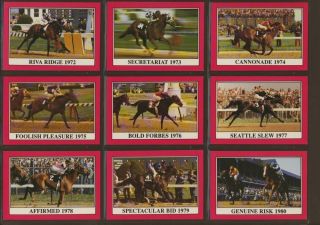 1993 Horse Star Trading Cards Kentucky Derby Winners 1985 1991 w 1992 